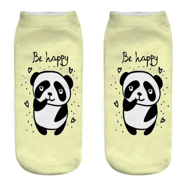 1 Pair Women's 3D Funny Cute Cartoon Panda Printed Colorful Socks