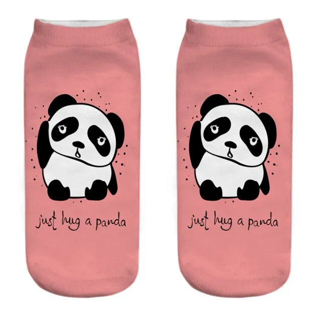 1 Pair Women's 3D Funny Cute Cartoon Panda Printed Colorful Socks