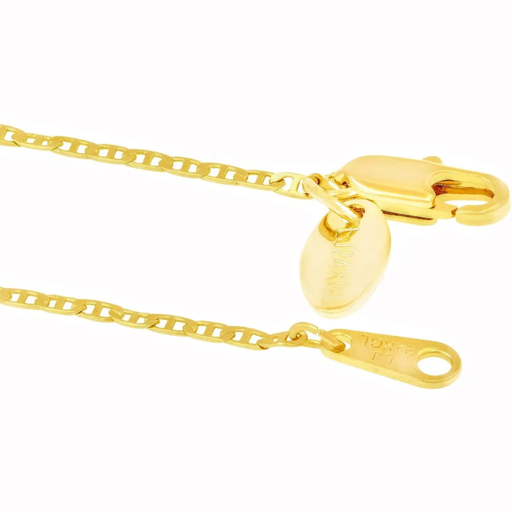 1.4mm Flat Mariner Link Anklet