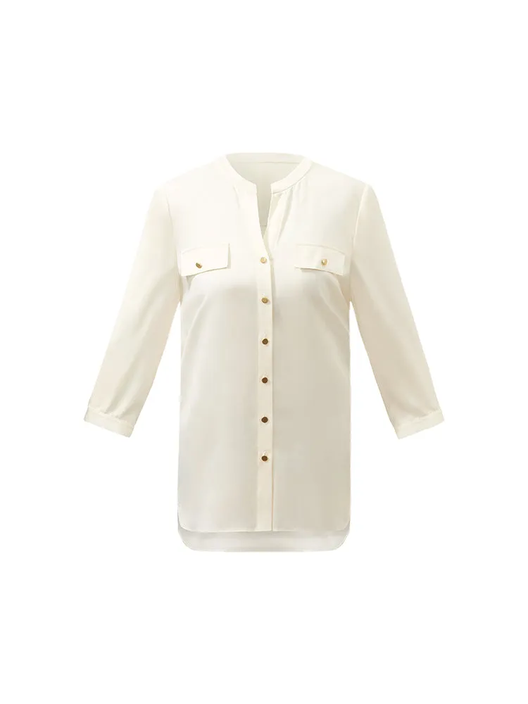 22 Momme Mulberry Silk V-Neck Women Shirt