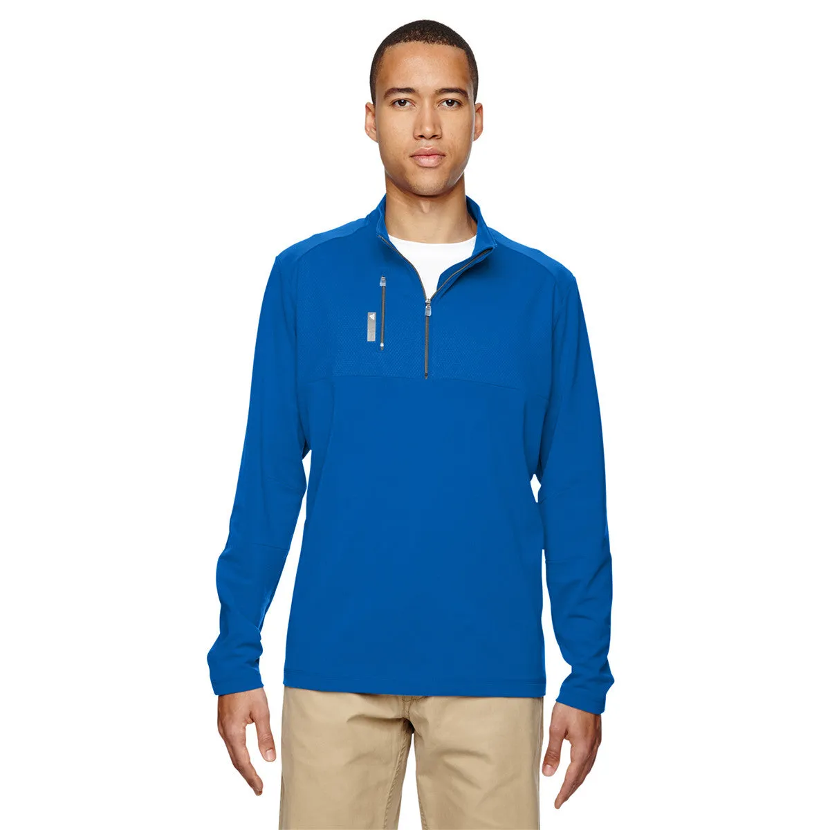 adidas Golf Men's Royal Puremotion Mixed Media Quarter-Zip