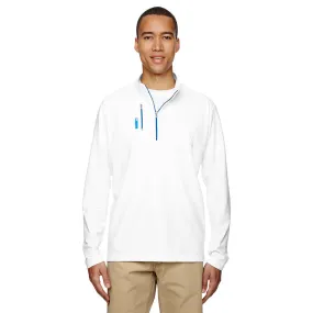 adidas Golf Men's White/Royal Puremotion Mixed Media Quarter-Zip