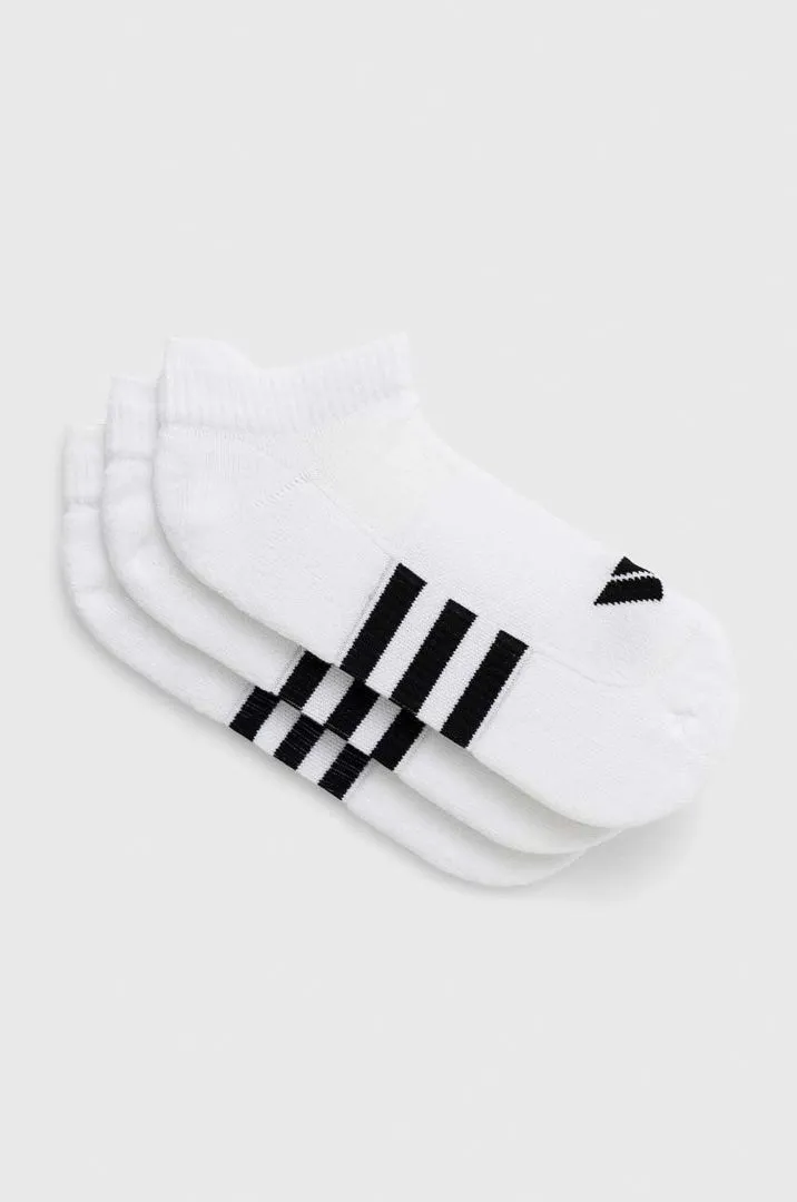 ADIDAS UNISEX PERFORMANCE CUSHIONED LOW 3 PAIRS WHITE SOCKS