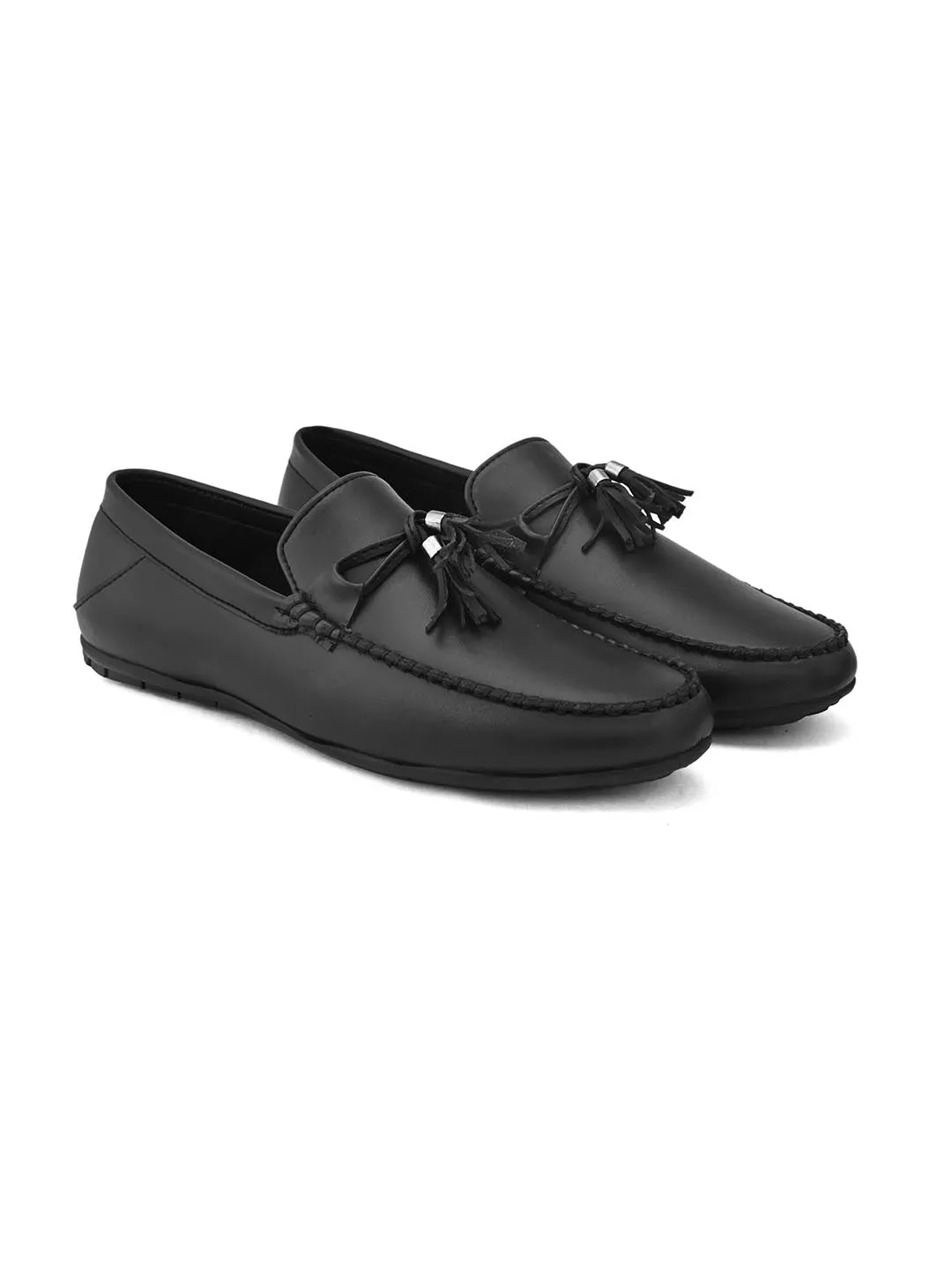 Alberto Torresi Synthetic Black Loafers For Men