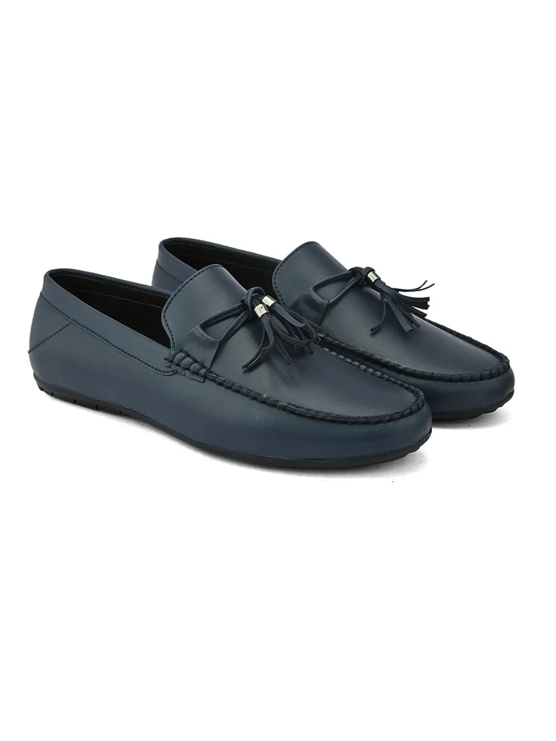 Alberto Torresi Synthetic Navy Loafers For Men