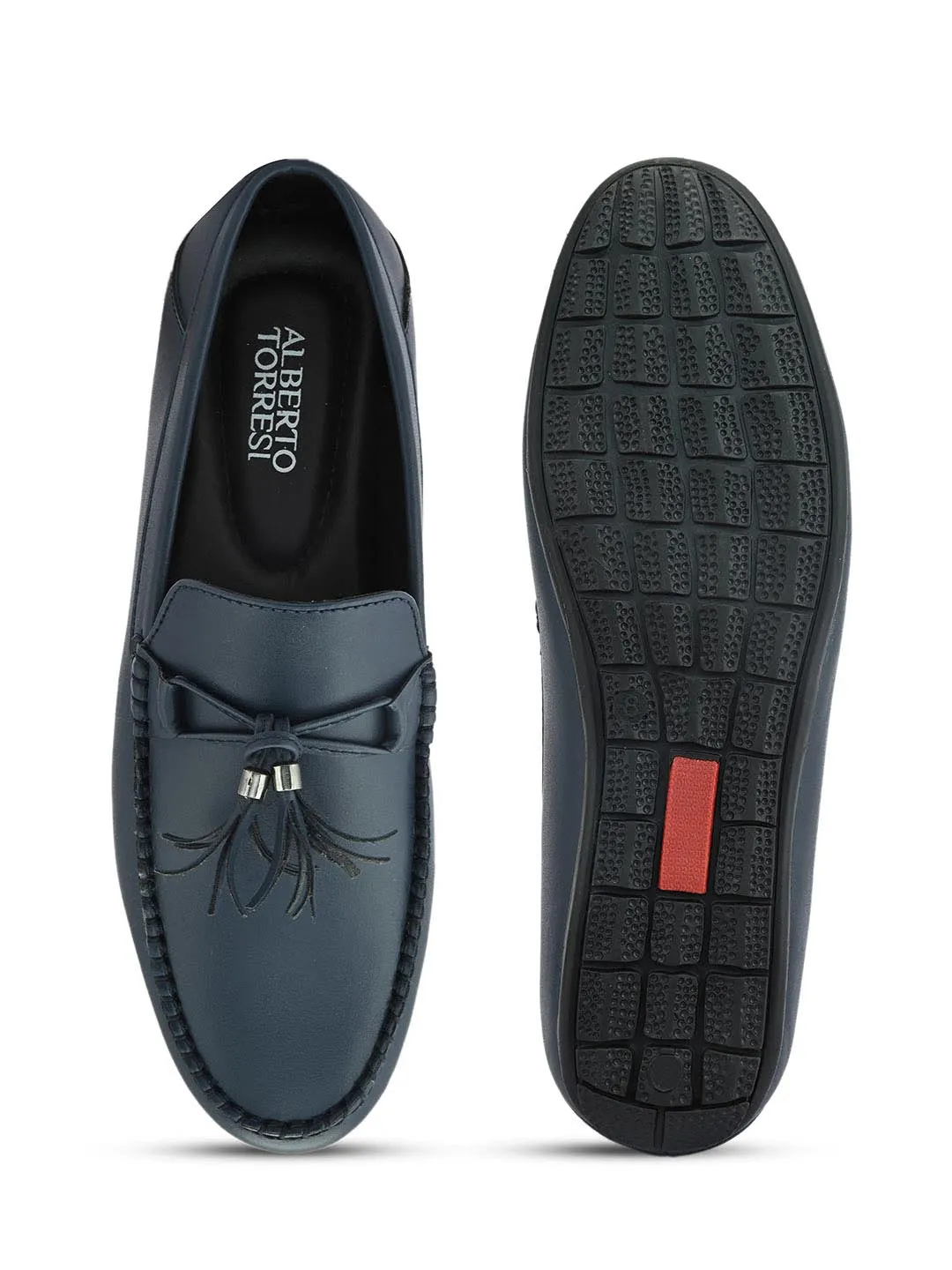 Alberto Torresi Synthetic Navy Loafers For Men