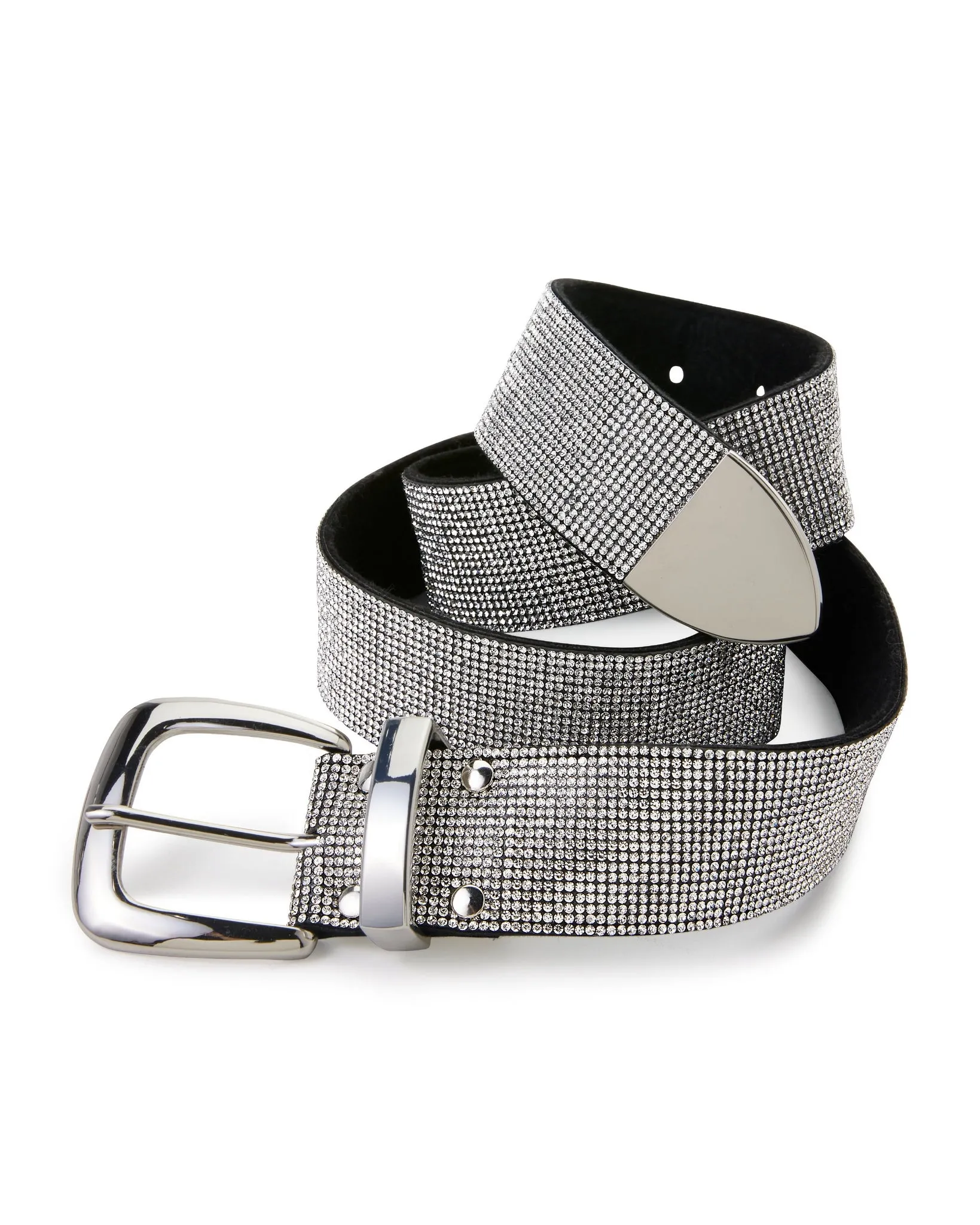 All Over Rhinestone Belt Black/Silver