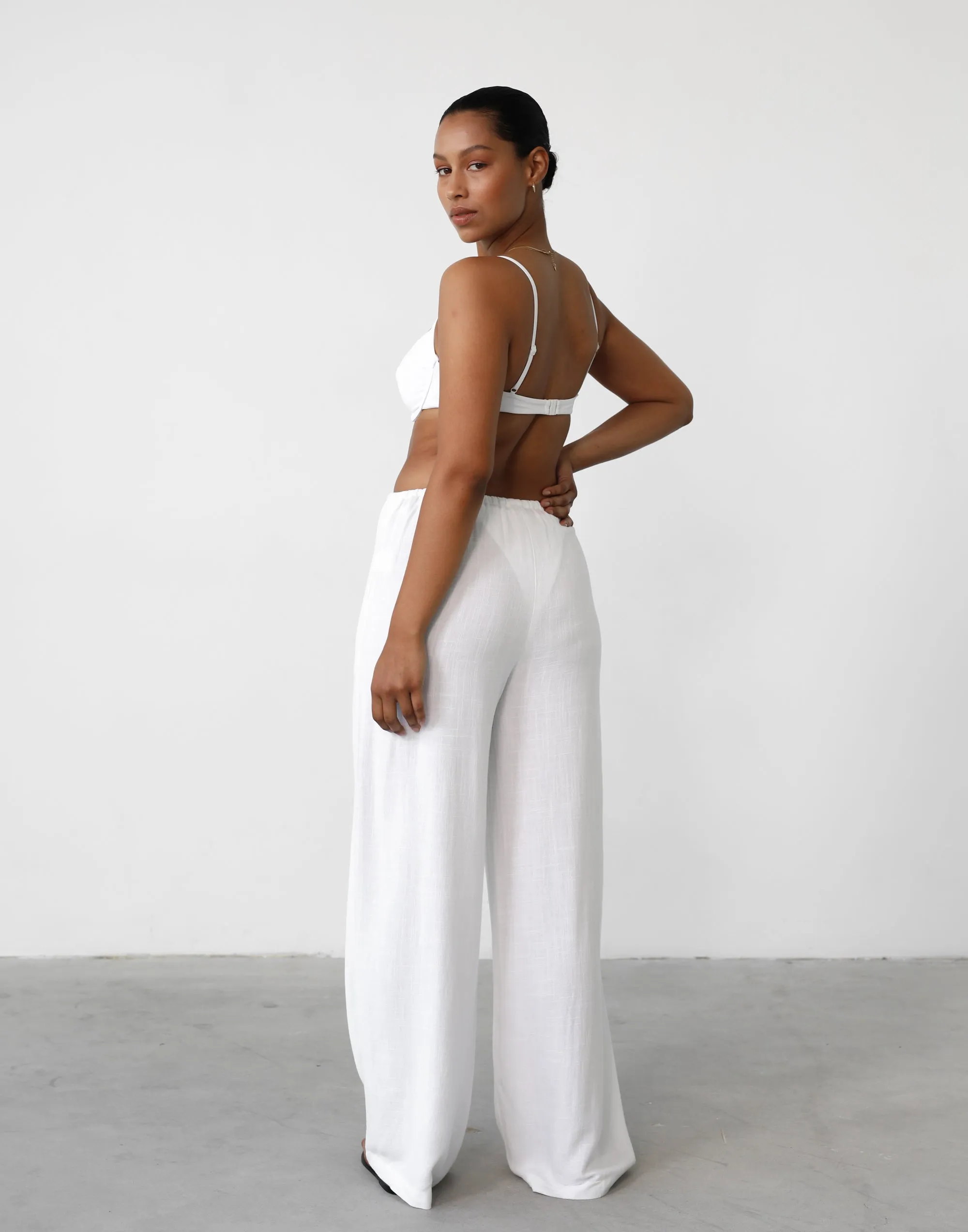 Amee Linen Pants (White)