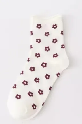 Anni Flower Sock | Hvid | Strømper fra By Timm