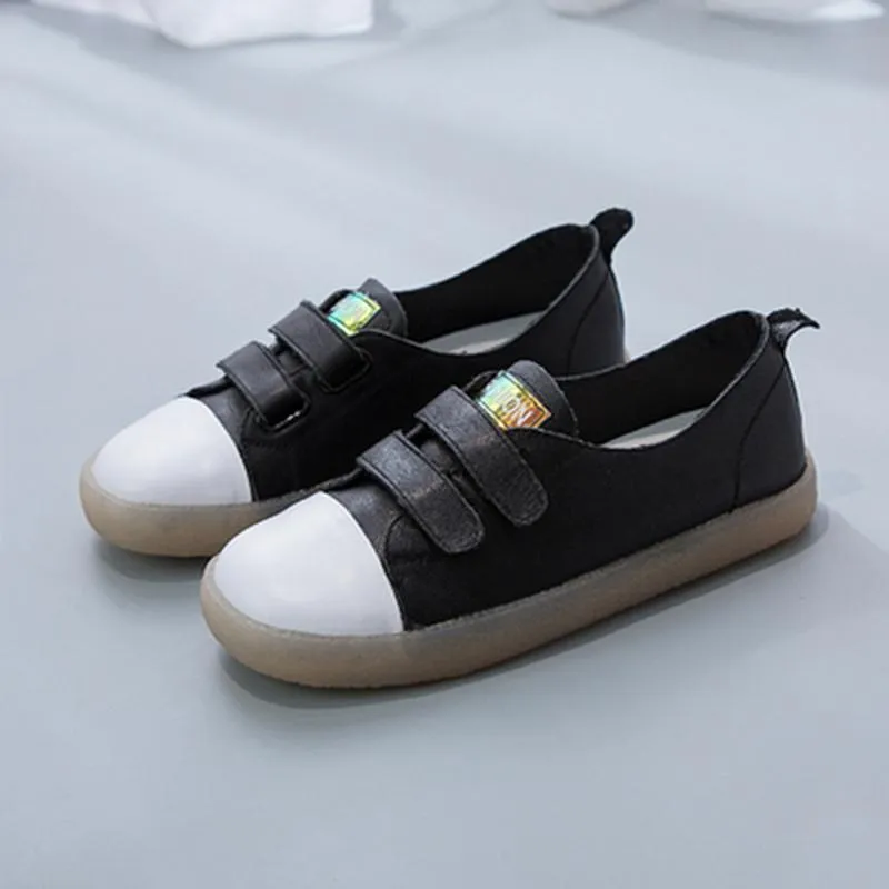 Babakud Leather Flat Soft Bottom Velcro Casual Shoes 34-41