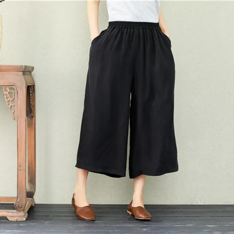 Babakud Summer Retro Loose Wide Leg Pants