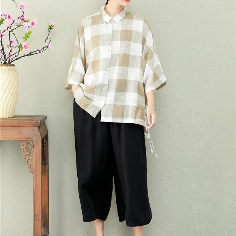 Babakud Summer Retro Loose Wide Leg Pants