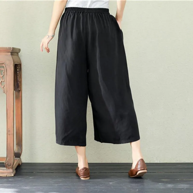 Babakud Summer Retro Loose Wide Leg Pants