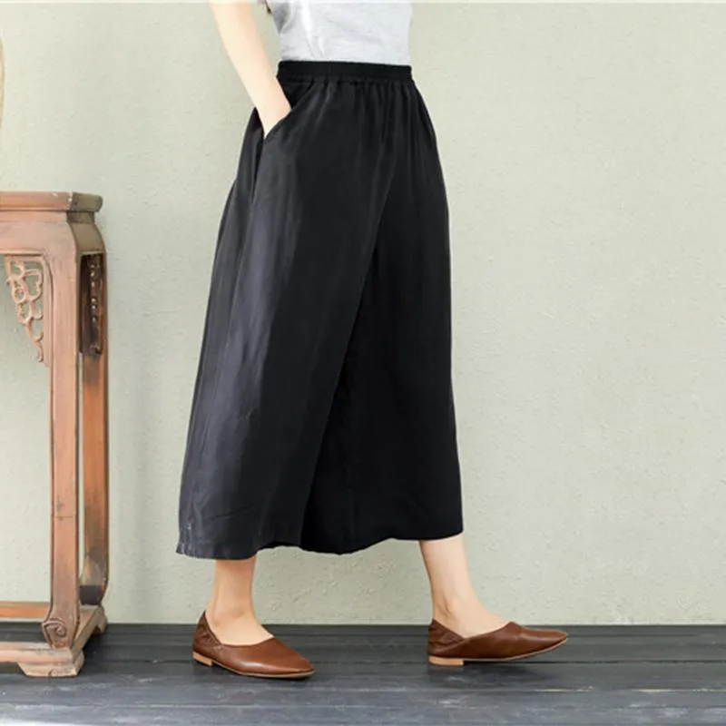 Babakud Summer Retro Loose Wide Leg Pants