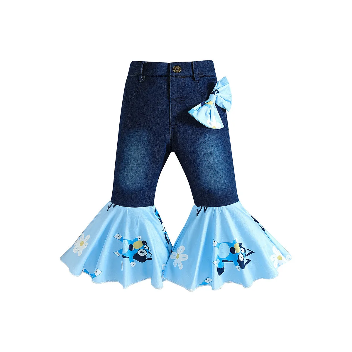 Baby Kid Girls Color-blocking Cartoon Print Pants Wholesale 23102003