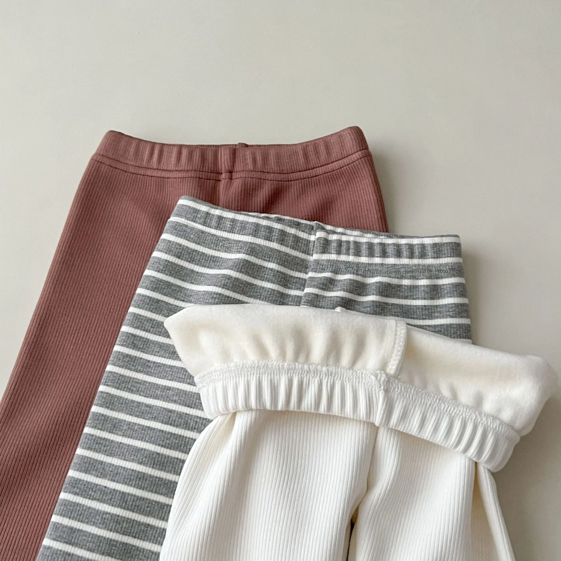 Baby Kid Girls Solid Color Striped Pants Wholesale 231130142