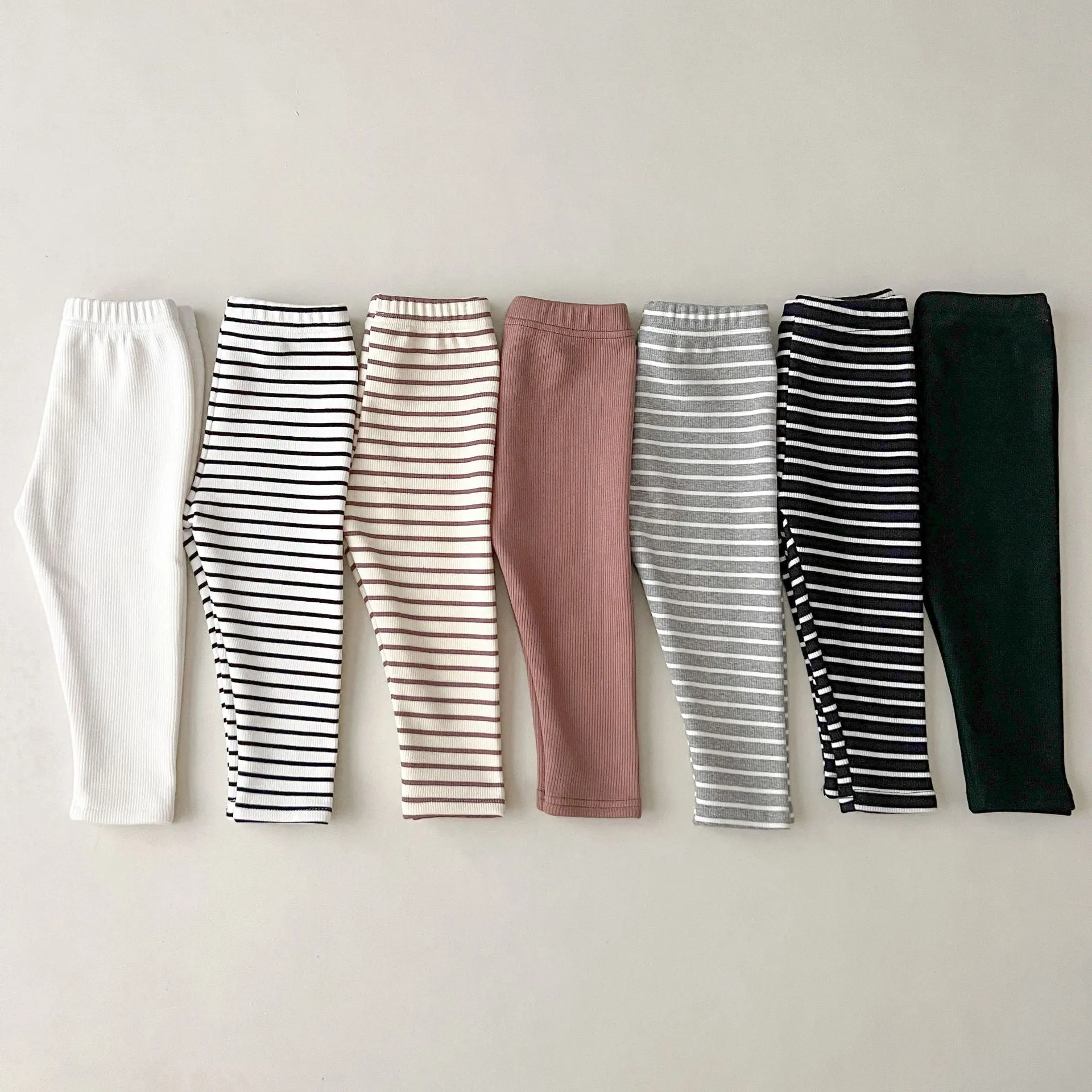 Baby Kid Girls Solid Color Striped Pants Wholesale 231130142