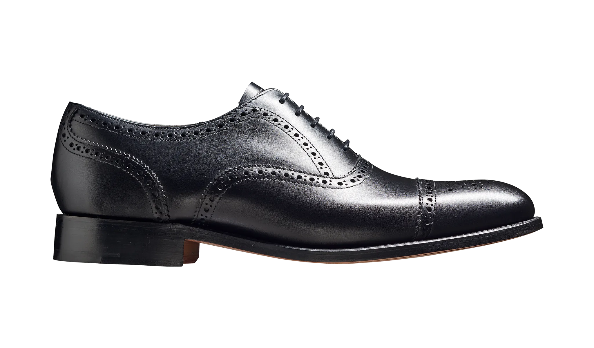 Barker Mirfield Oxford Semi Brogue Shoe -Black Calf