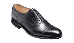 Barker Mirfield Oxford Semi Brogue Shoe -Black Calf