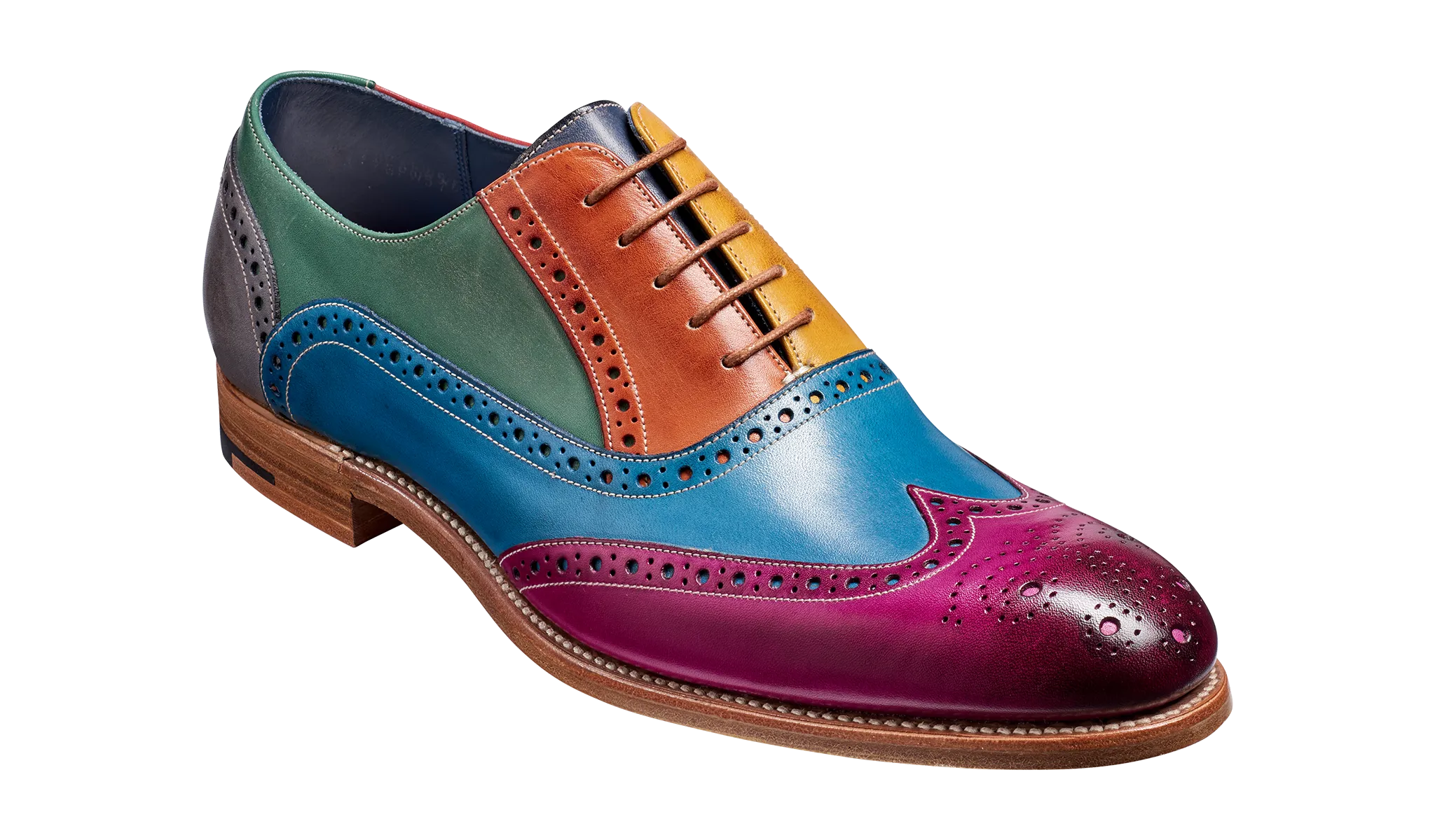 Barker Valiant Full Brogue Oxford Shoe - Multicoloured Hand Painted