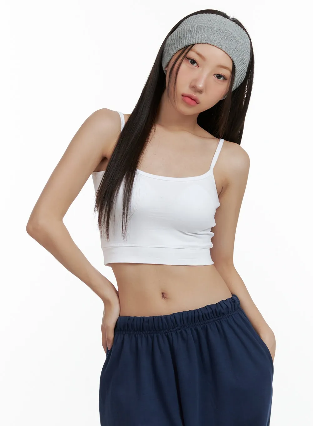 Basic Crop Cap Cami Top OL408