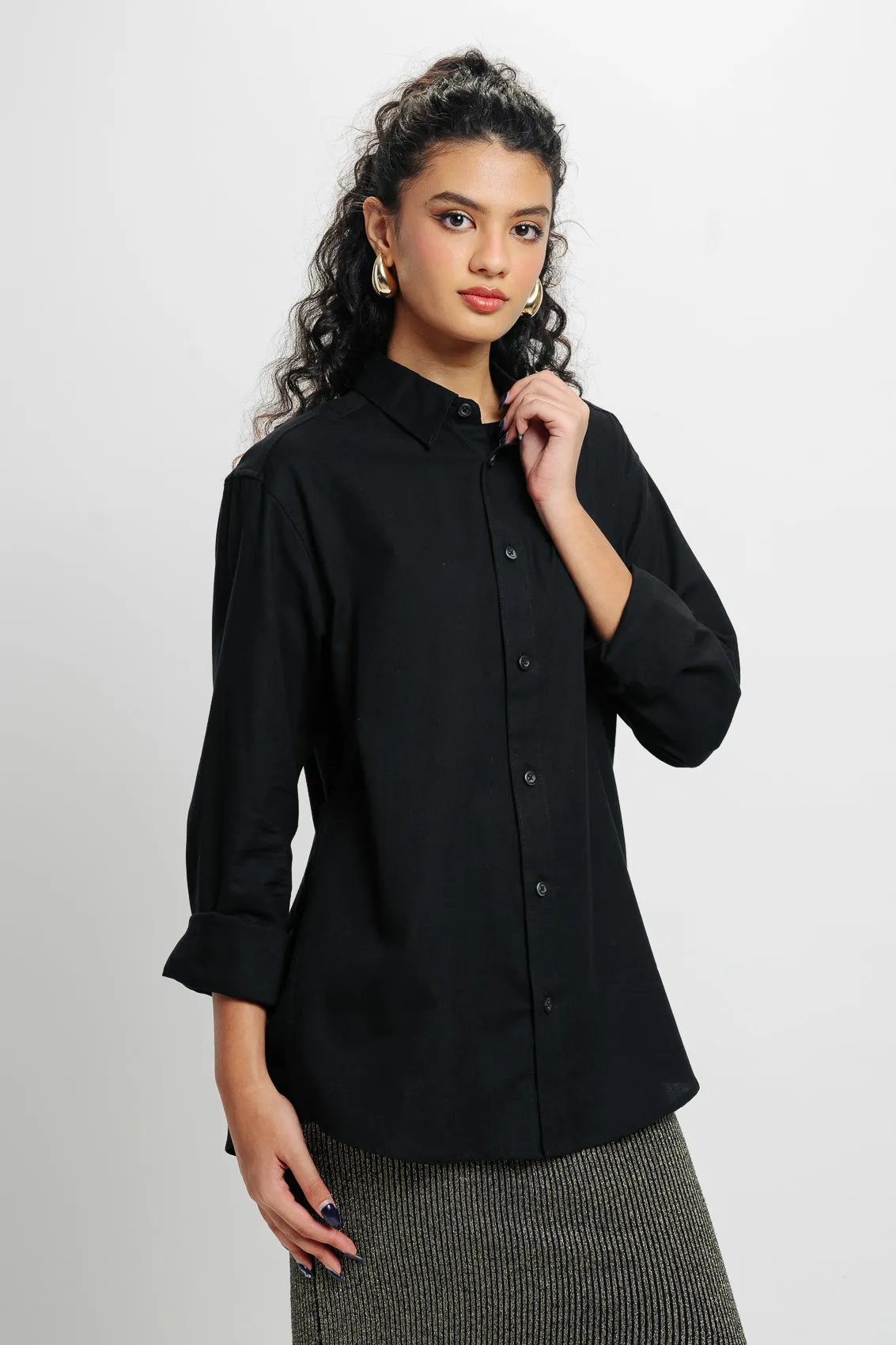 Black Solid Shirt