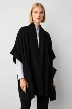 Cashmere Blend Open Poncho