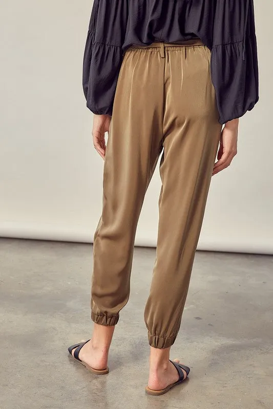 COUNTRY CLUB DAYS SATIN PANTS WITH BELT