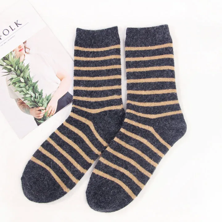 Cozy and Warm | Wool Socks | Yellow Stripes