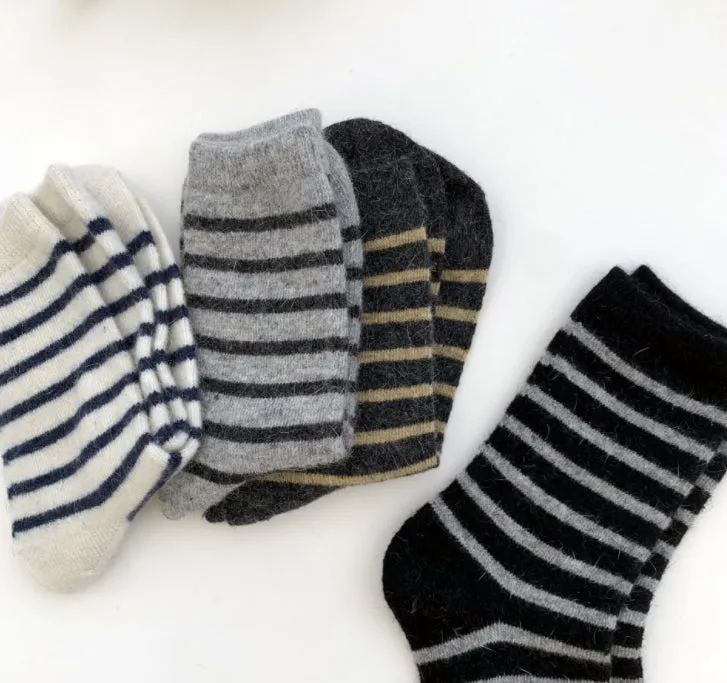 Cozy and Warm | Wool Socks | Yellow Stripes