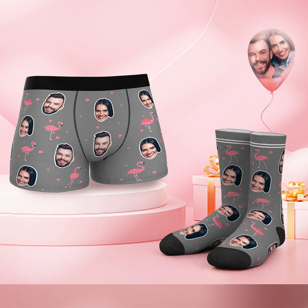 Custom Face Boxer Shorts And Socks Set LOVE TOGETHER