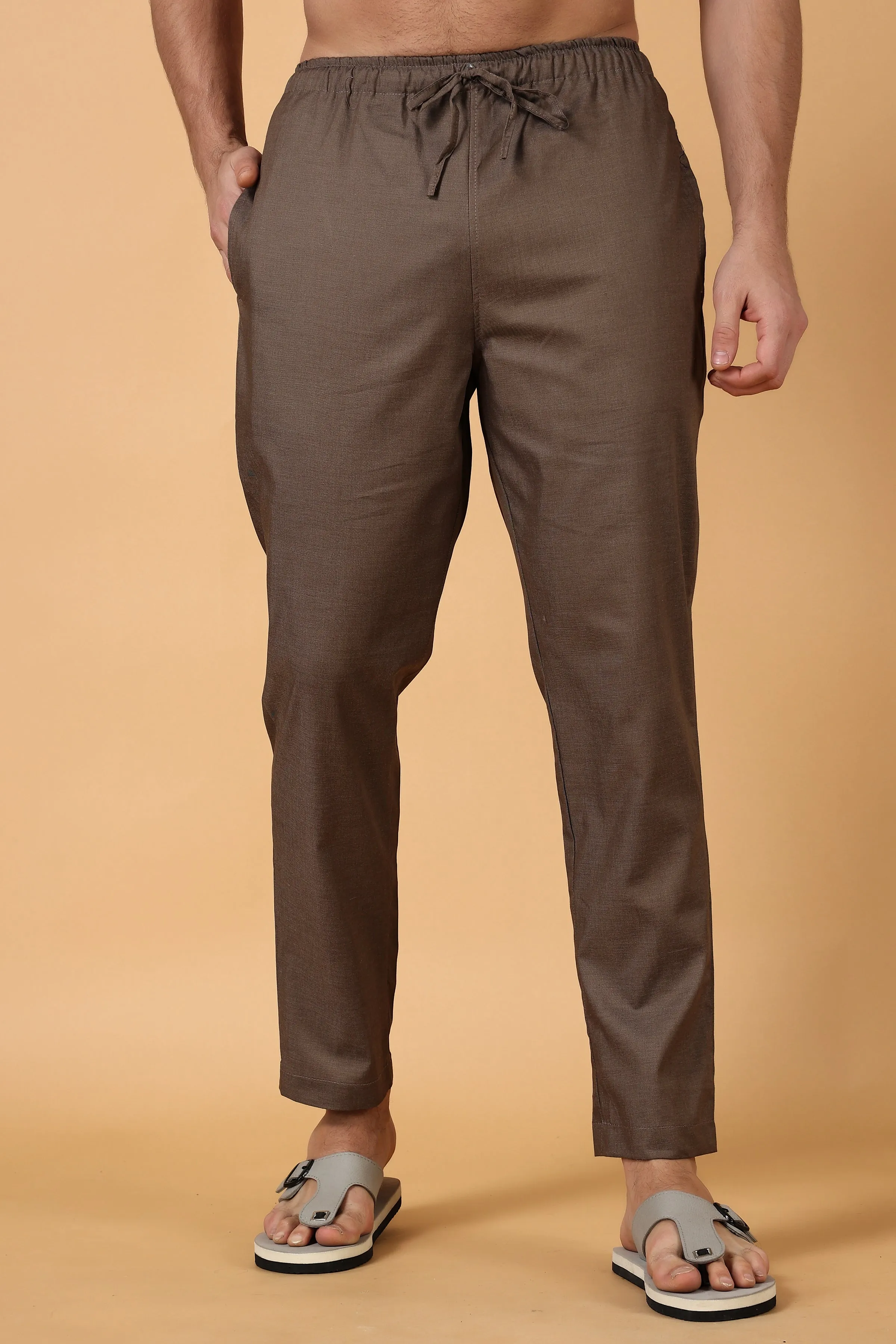 Dark Brown Cotton Pajama Pant