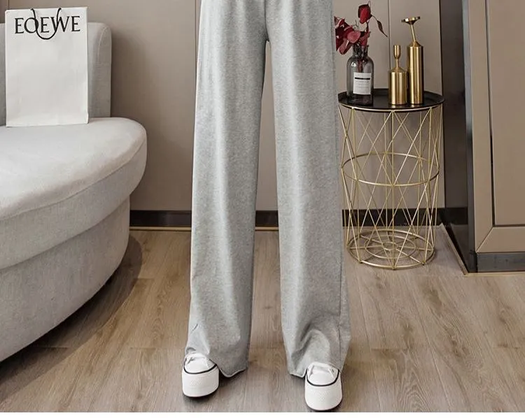 Drawstring Wide Leg Sweatpants dd13