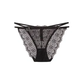 Ella Lace Panty Thong Underwear Black