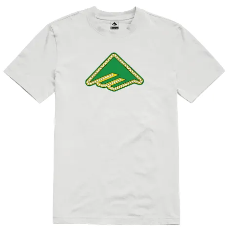 EMERICA - SHAKE JUNT TRIANGLE LIGHTS TEE - White