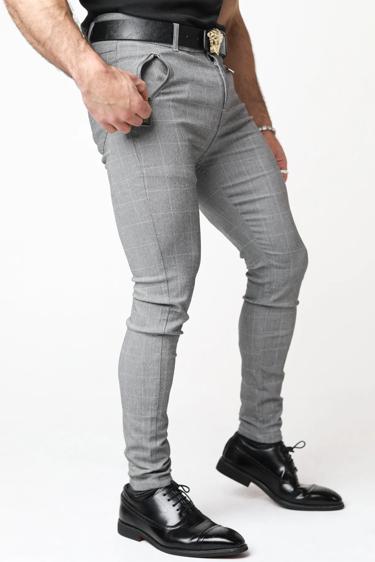 Grey Checkered Pants