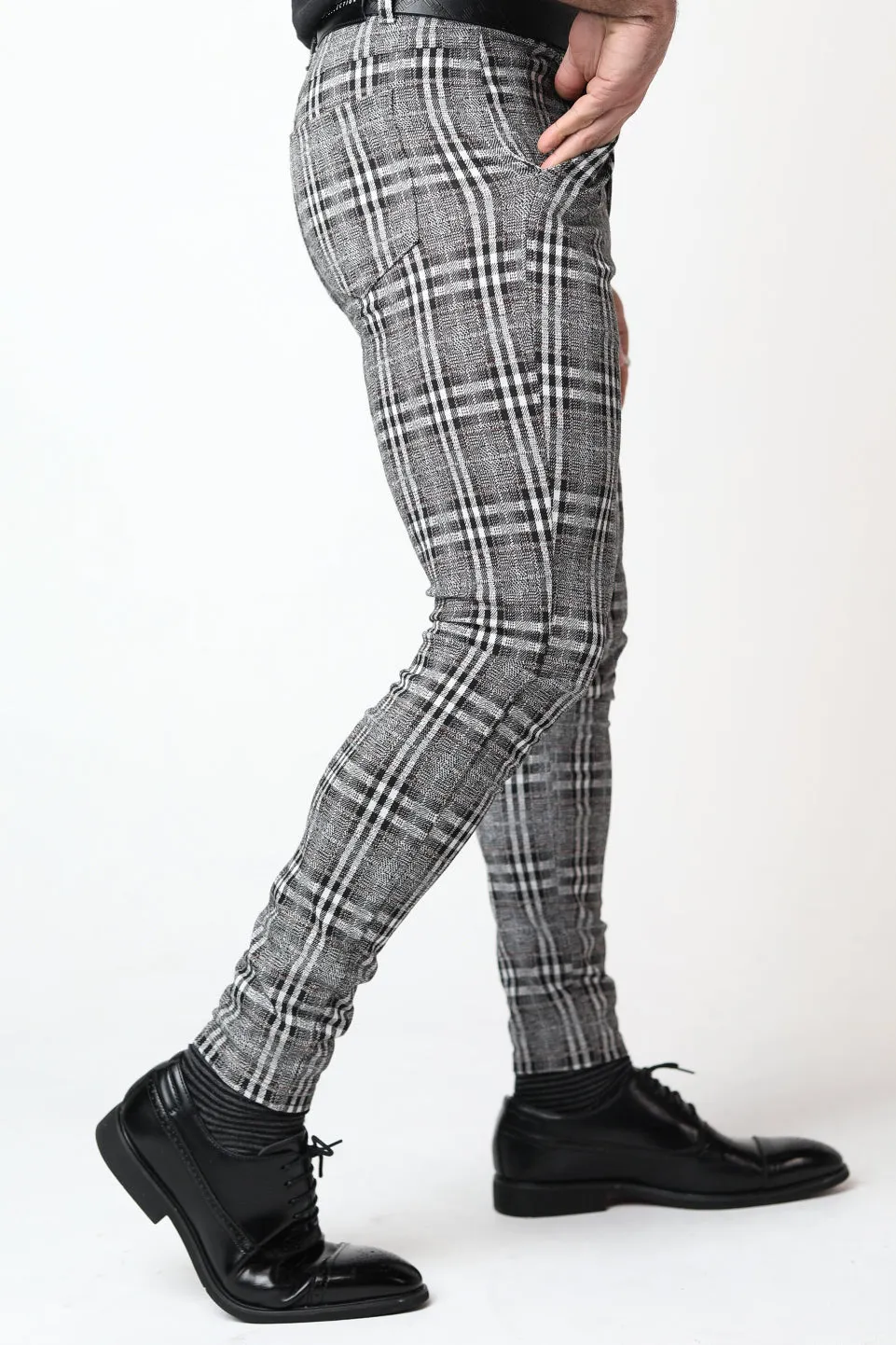 Grey Plaid Pants V3