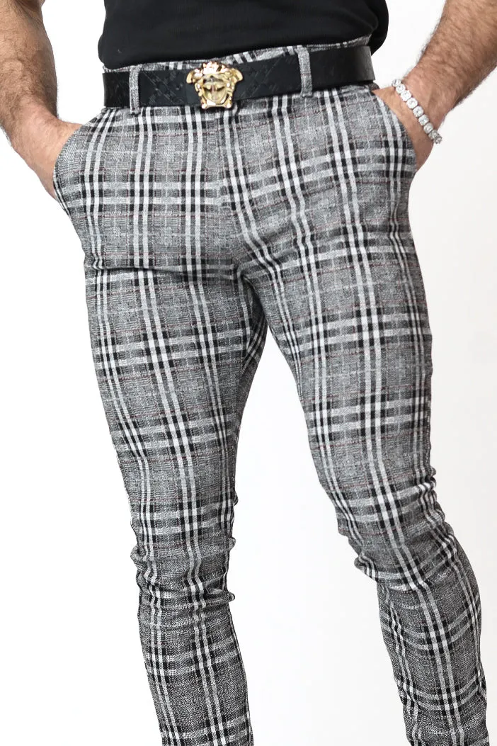 Grey Plaid Pants V3