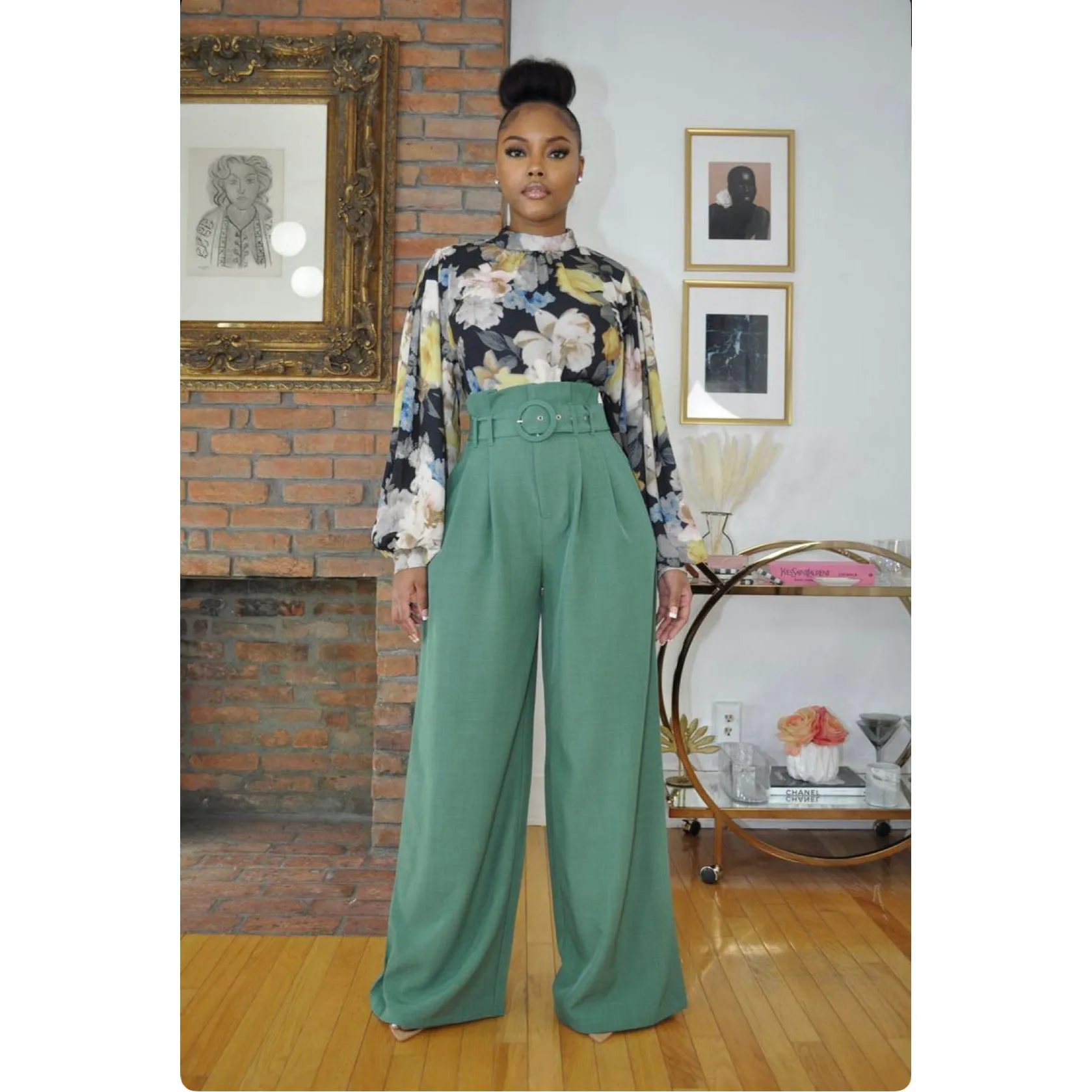 High Waisted Wide Leg Casual Pants