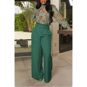 High Waisted Wide Leg Casual Pants