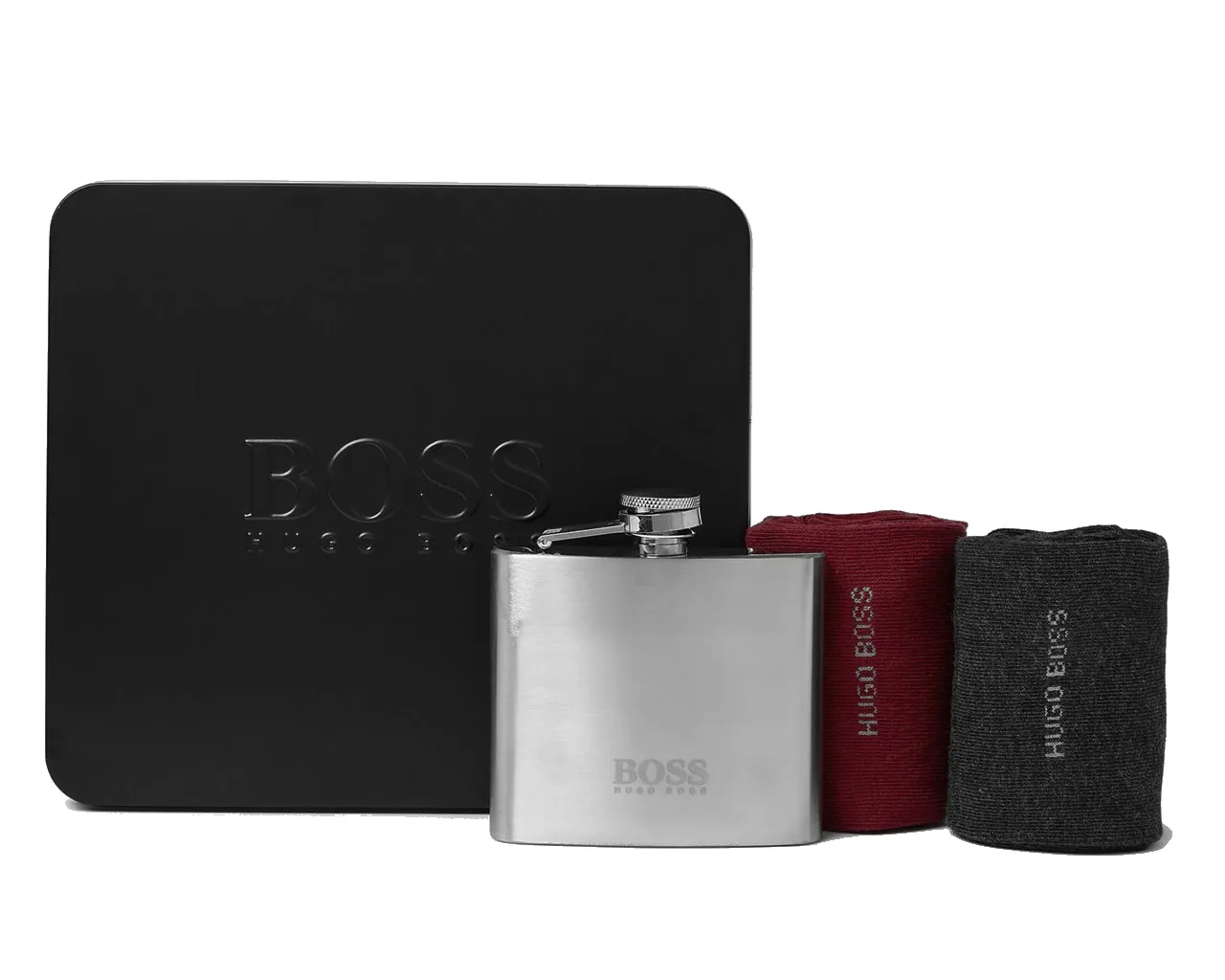 Hugo Boss Hip Flask And Socks Gift Set