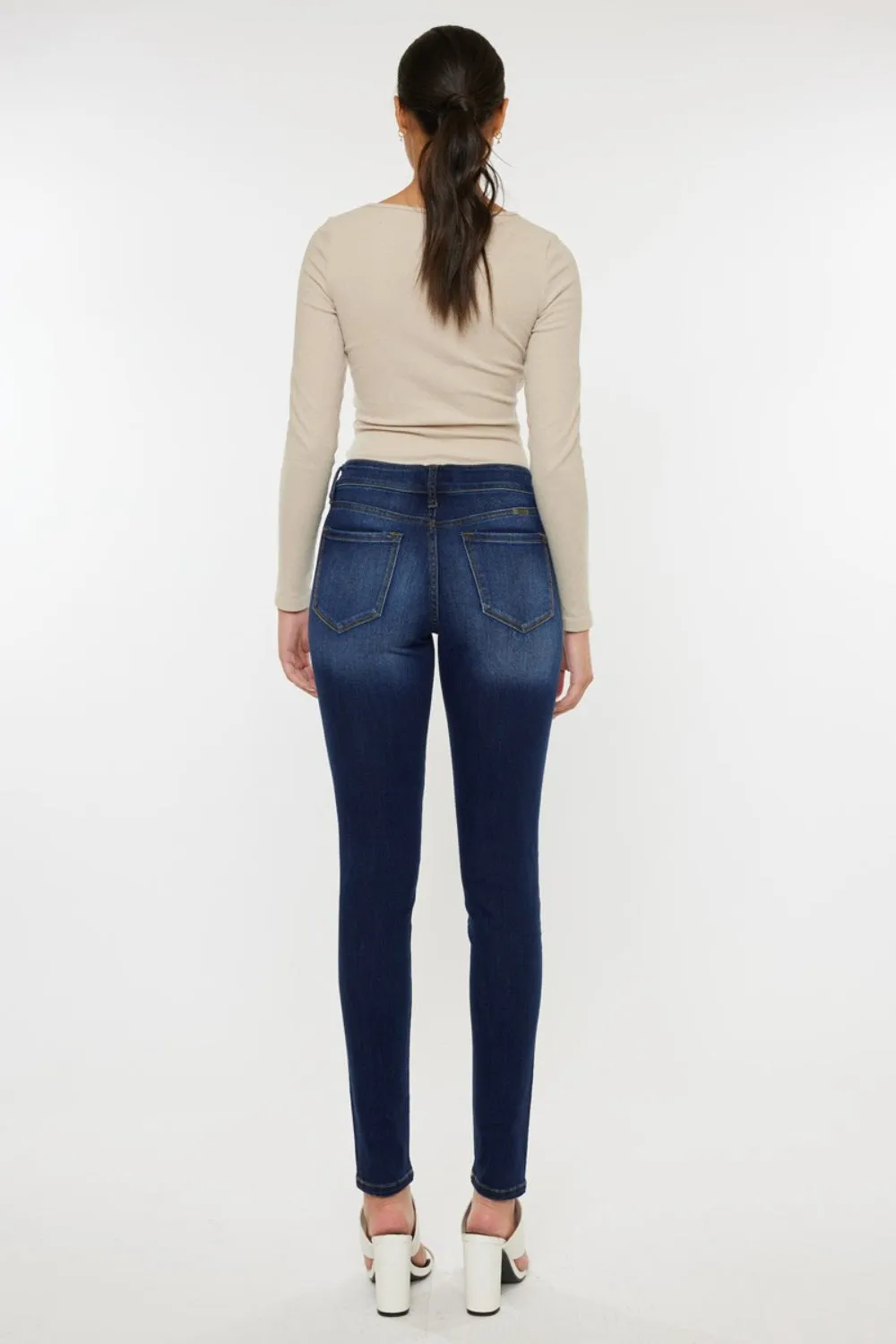 Kancan Mid Rise Gradient Skinny Jeans