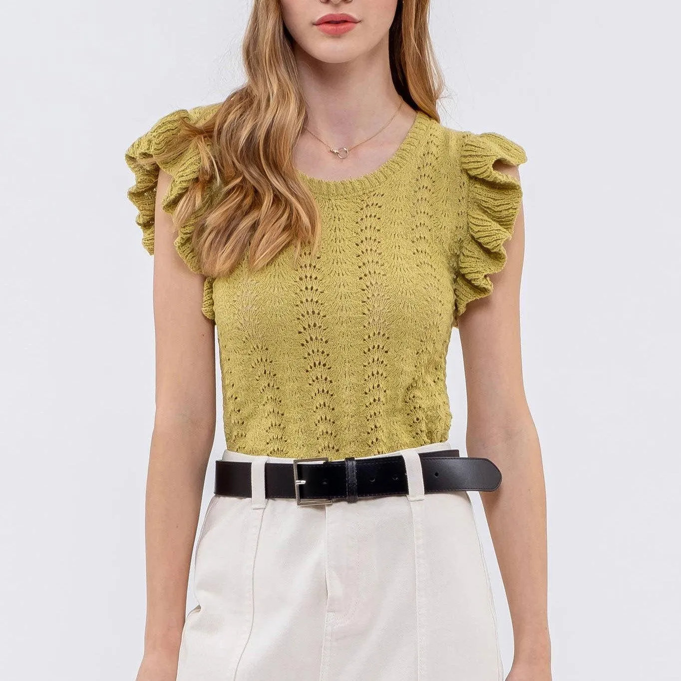 Katie Eyelet Sweater Top