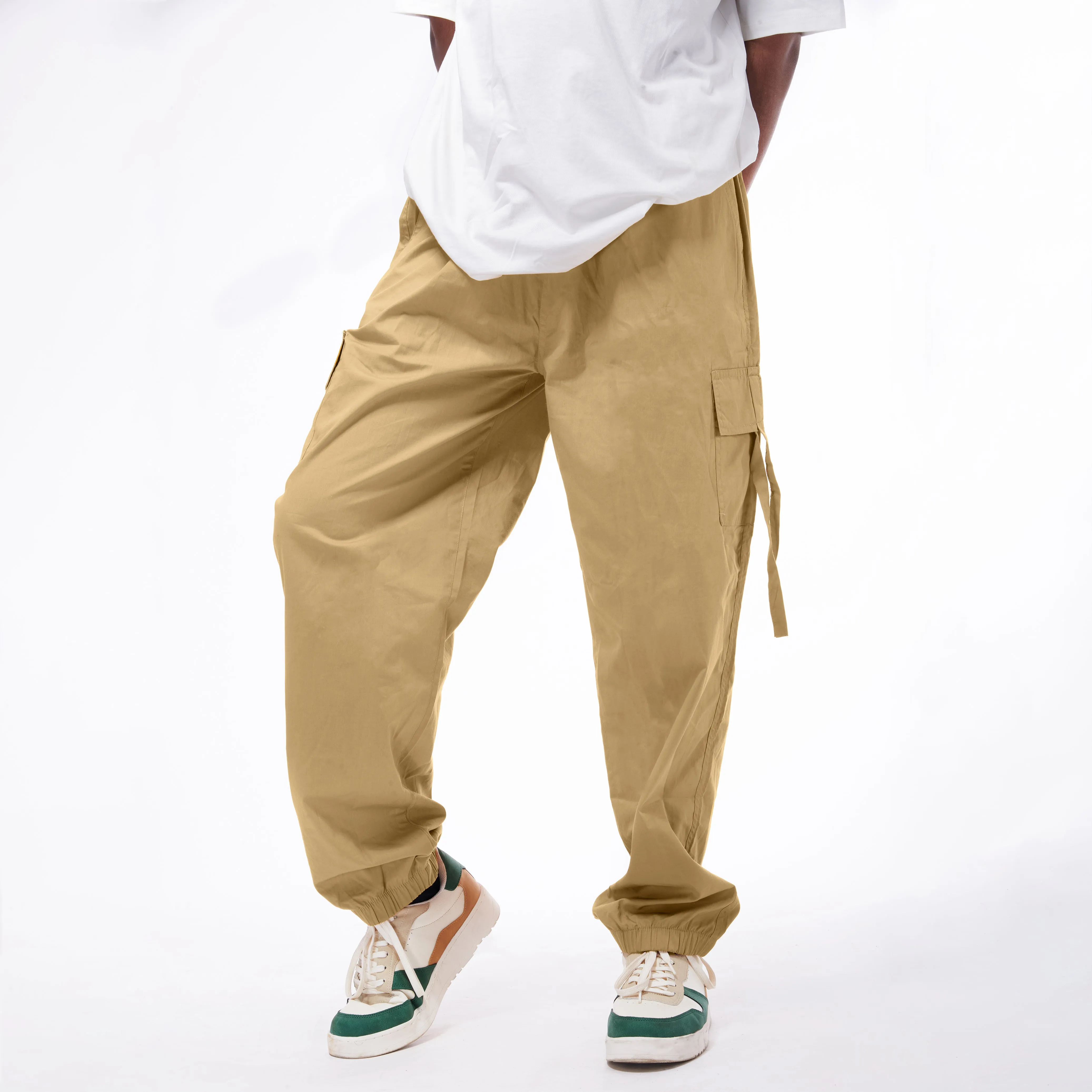 Khaki Cargo Parachute Pants