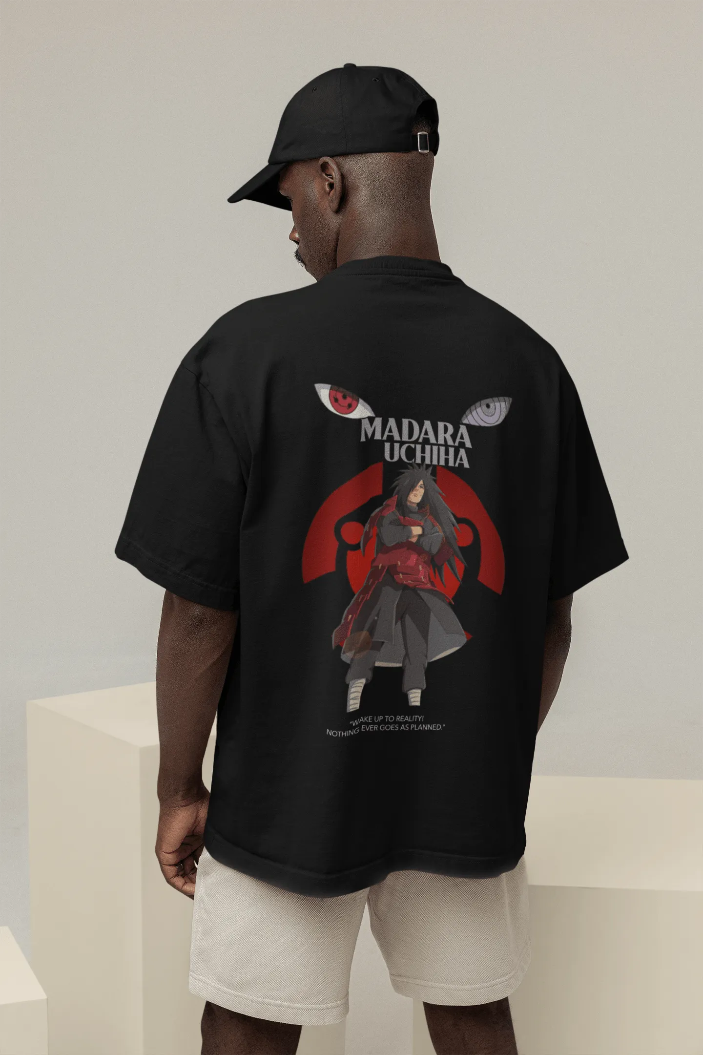 Madara Uchiha Naruto Oversized T-shirt - Black