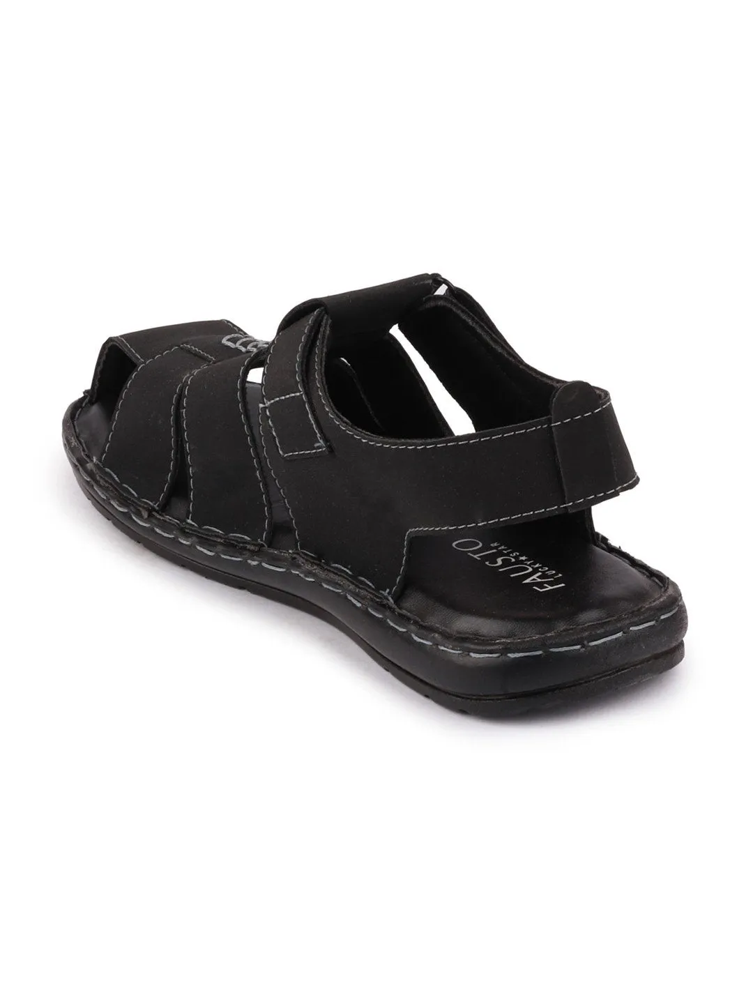 Men Black Casual Speed Laces Fishermen Sandals