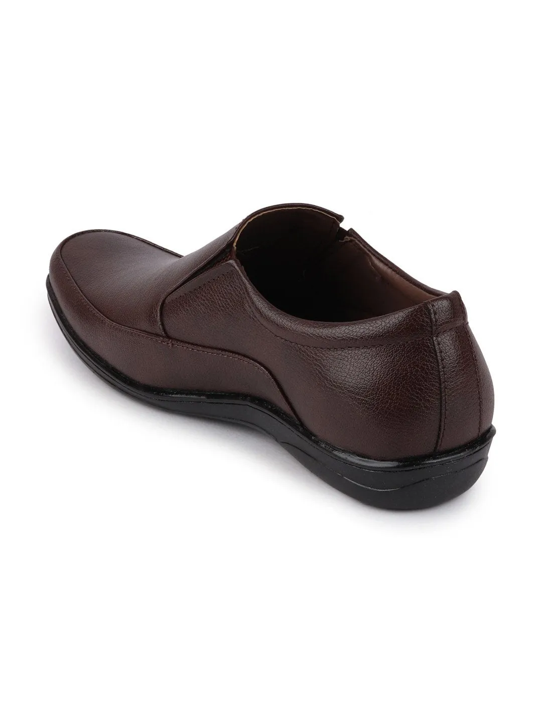 Men Brown Formal Slip-On Shoes