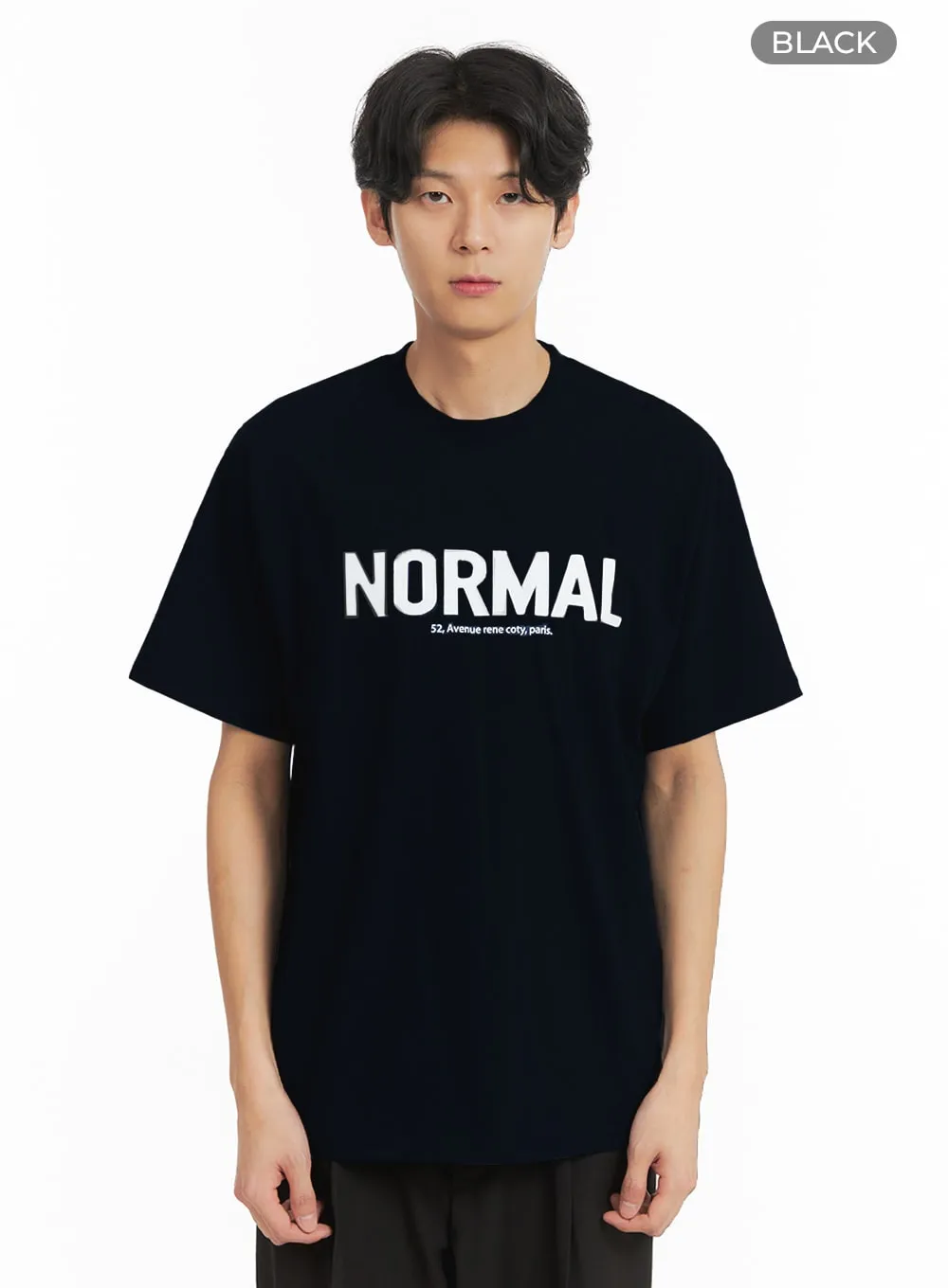 Men's Normal Graphic Lettering Tee IA401