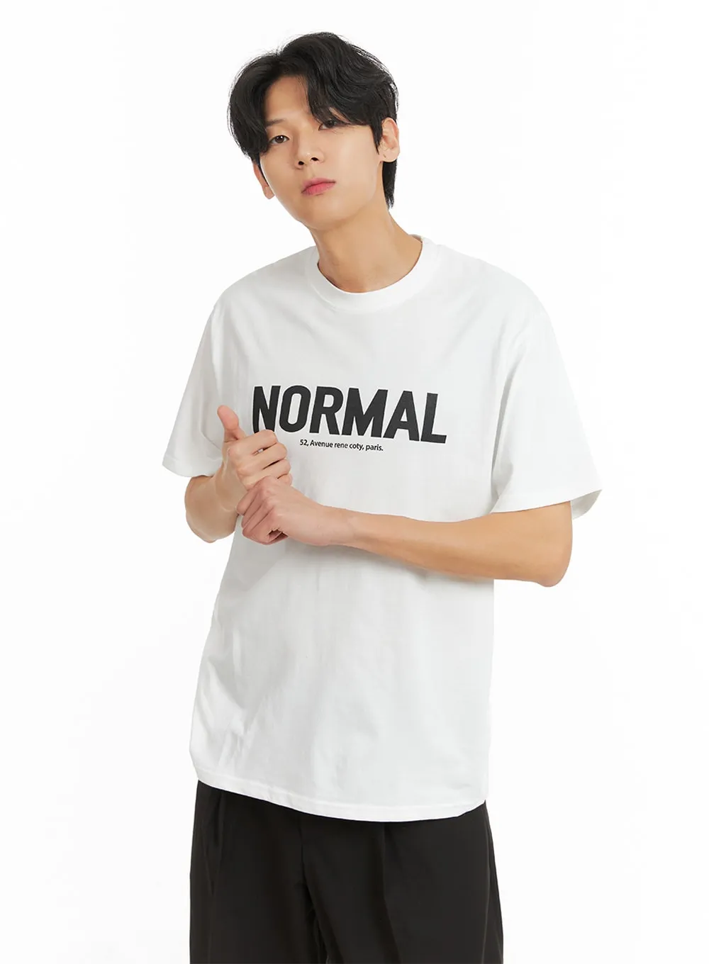 Men's Normal Graphic Lettering Tee IA401