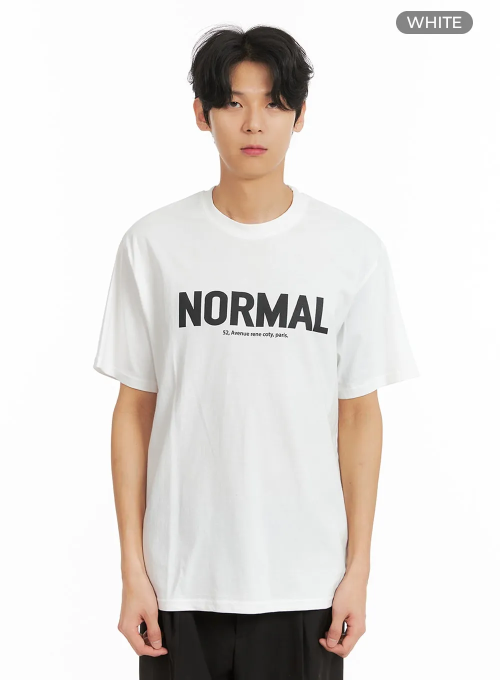 Men's Normal Graphic Lettering Tee IA401